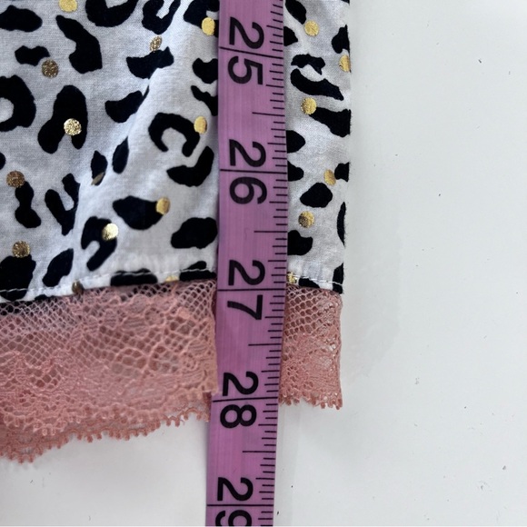 Victoria’s Secret Black Animal Print Gold Dot Lace Hem Pajama Pants - Picture 12 of 14
